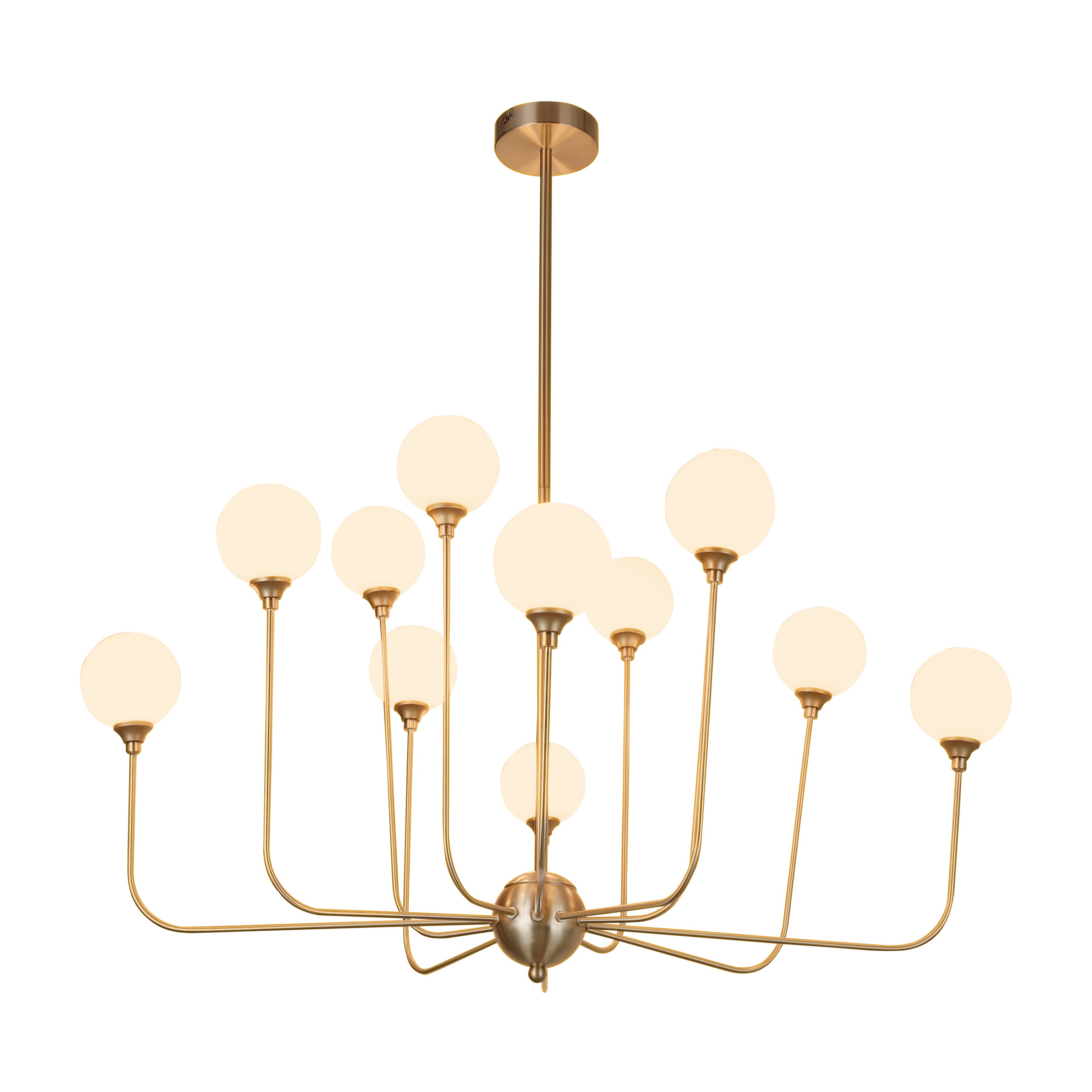 Elegant European-Style Milk White Glass Chandelier Modern Home Lighting Living Room